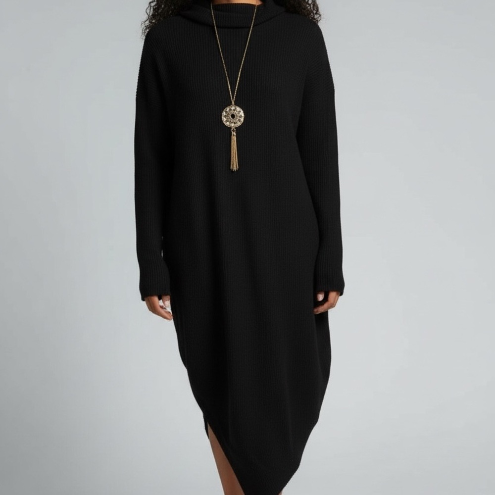 ❤️‍🔥Banana Republic Classic High Collar Black Knit Dress 🔥🔥